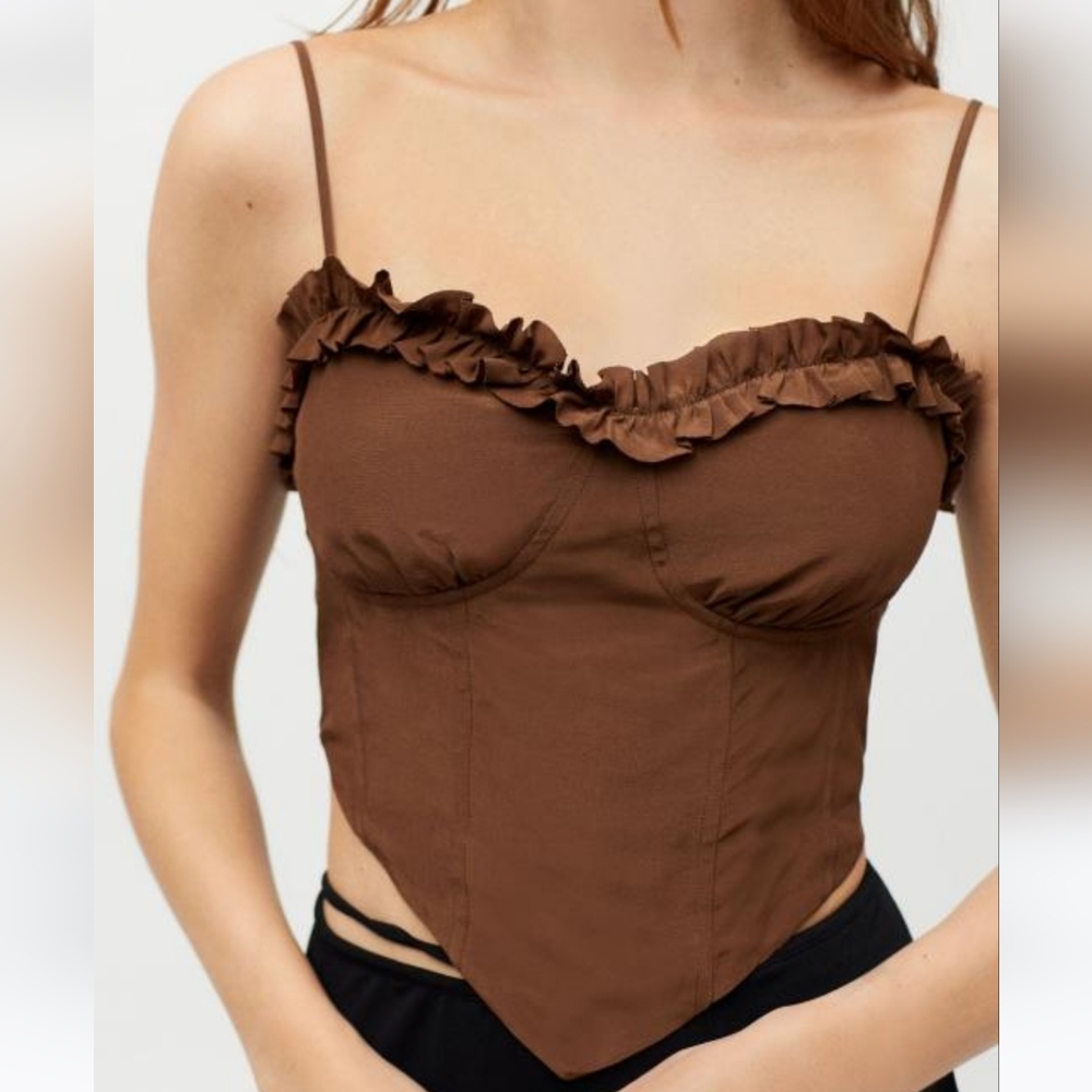 Contenta Urban Outfitters Jessica Corset Brown XS